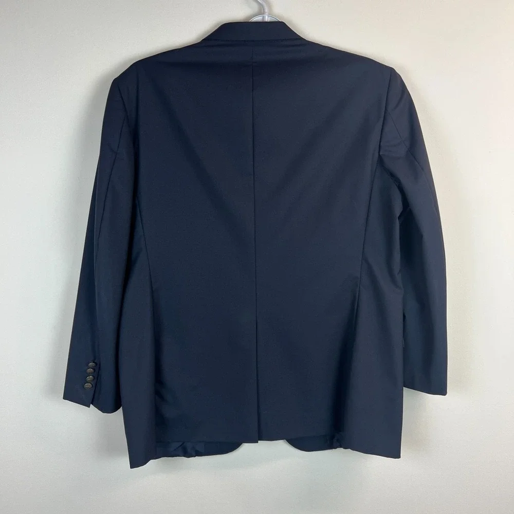 Brooks Brothers 1818 Madison Loro Piana Blazer Sport Coat Men 45R Navy Wool WEAR